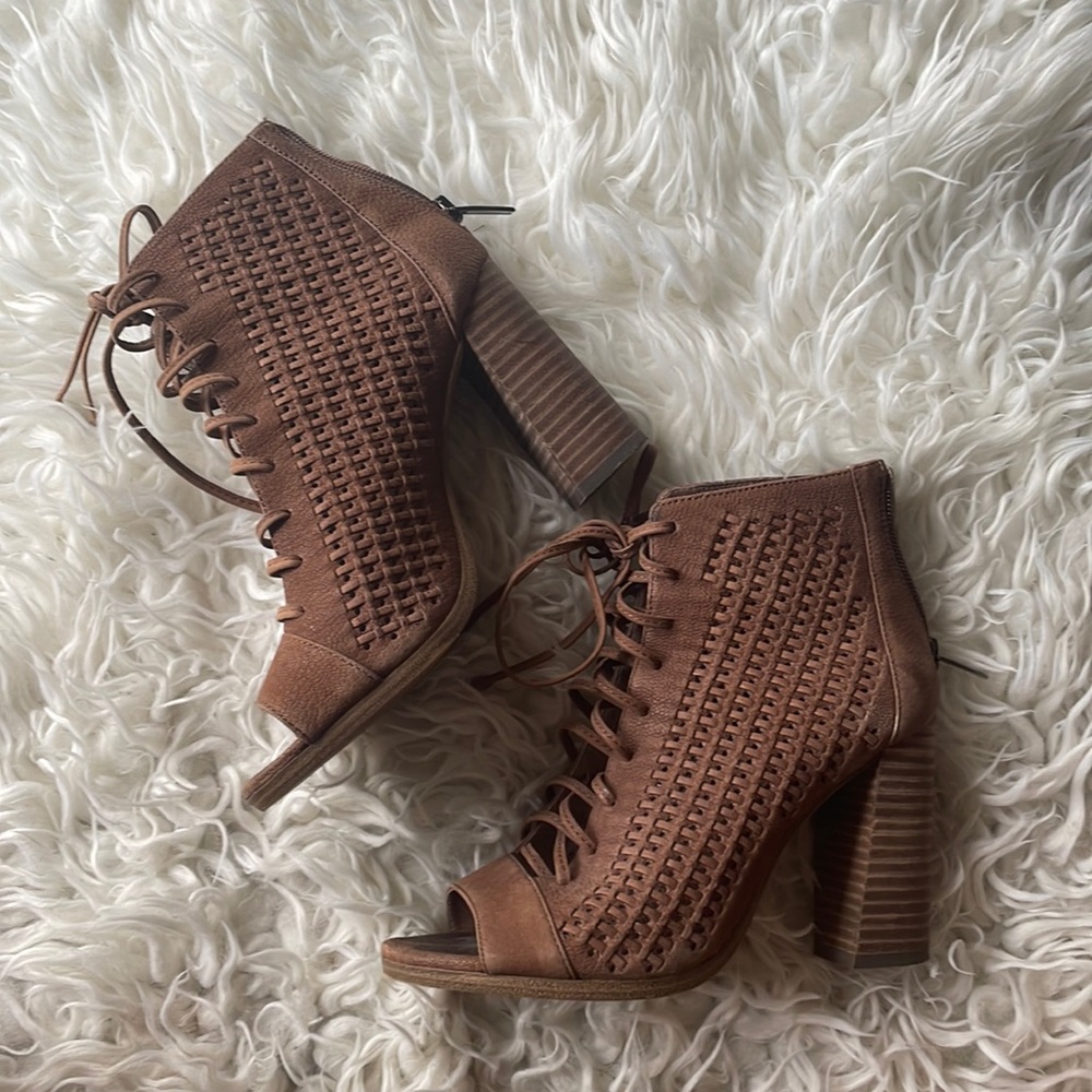 Vince Camuto Leather Woven Heels
